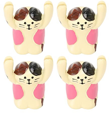 Cartoon-Foto-Clip für den Schreibtisch, Stabil, Info-Nummernständer, Notizen, Ordner für Halter, Kunstharz-Fotoordner, Tier-Katzen-Stil, 4 Niedliche (pinke Katze)
