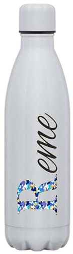 C&P Botella personalizada con nombre, Botella de agua acero inoxidable térmica de doble Capa bebidas frías 24h y Calientes 12h, Capacidad 500 ml (CAMUFLAJE GLAMOUR AZUL)