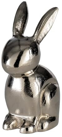 EGLO LIVING Osterdeko Hase Vohilava, Deko Figur Ostern Frühling, Frühlingsdeko Osterhase, Elegante Tischdeko, Osterfigur aus Aluminium in Silber, 17,5 cm