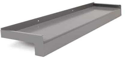 HausFux jetLINE Aluminium Fensterbank außen - nach Maß inkl. Putzabschluss, Klinkerabschluss oder Alu-Gleitabschluss - individueller Zuschnitt - bis 3 m (Graualuminium, T x L | 34 x 120 cm)