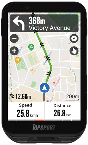 iGPSPORT iGS800 GPS Vélo Compteur Vélo 50h Autonomie de Batterie Écran LCD Couleur Tactile de 3,5''Soutien 32 GB, Navigation Cartographique Hors Ligne, WiFi, BLE5.0, Ant+, IPX7