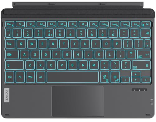 Inateck Surface Go Keyboard, Bluetooth 5.3, 7-Color Backlight, Compatible with Surface Go 4 (2023), Surface Go 3/2/1 Gen, with Trackpad, KB02028