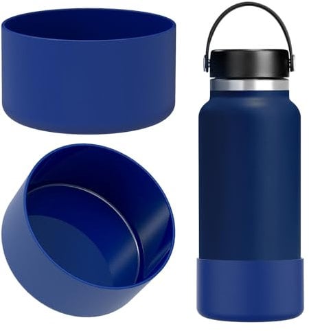 Linkidea Wasserflaschen-Schutzhülle, kompatibel mit Hydro Flask Wide Mouth Flex Cap/Strohdeckel/Chug Cap 32oz/40oz, Silikon-Flaschenbodenschutz, Flaschenstoßstange (2 Stück) (Kobalt)