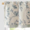 TOPICK Leinen Scheibengardinen Blickdicht Küchengardinen Frühling Landhausstil Gardinen Schmetterling Verdunkelnd Vorhänge Kurz Bistrogardine Volant Fenster 1er Pack Blau auf Beige 40B x 125H(cm)