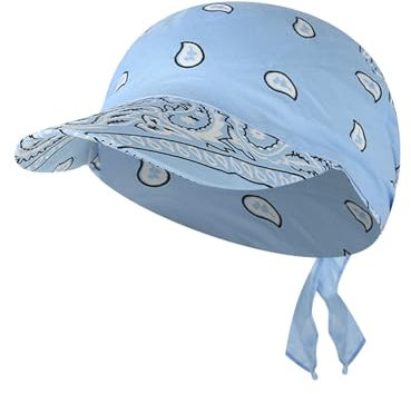 Dinnesis Cap Selbst Gestalten Mode Druck Bandana Hut Für Frauen Sport Sonnenblende Turban Kappe Outdoor Schal Handtuch Wrap Kappe Herren Baseball Cap Blau (Light Blue, One Size)
