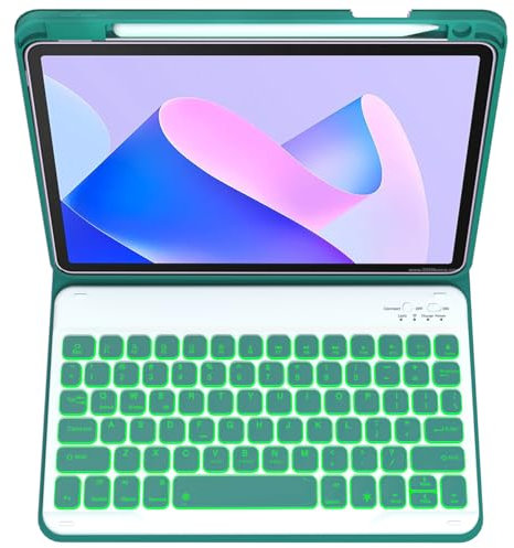 Funda inteligente con teclado retroiluminado para Huawei MediaPad M6 de 10.8 pulgadas