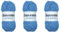 Schrubber Garn zum Häkeln, Stricken, Geschirrtücher, Waschlappen, Bastelartikel, 100 g, 80 Meter (blau) (3 Knäuel)