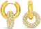 ARS-ARGENTI Creolen Ohrringe Damen Mädchen Sterling Silber 925 Gold 18K - hypoallergen (Edle Doppel-Creolen für den perfekten Business-Look ZOEY Edelstahl 18K vergoldet 16x1mm)