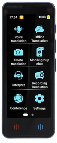 Sprachübersetzergerät, 134 Sprachen WiFi ChatGpt Sofortiger 2-Wege-Echtzeit-Sprachübersetzer 4,2-Zoll-Touchscreen Tragbarer Offline-Aufzeichnungsfoto-Fremdsprachenübersetzer (Blue)