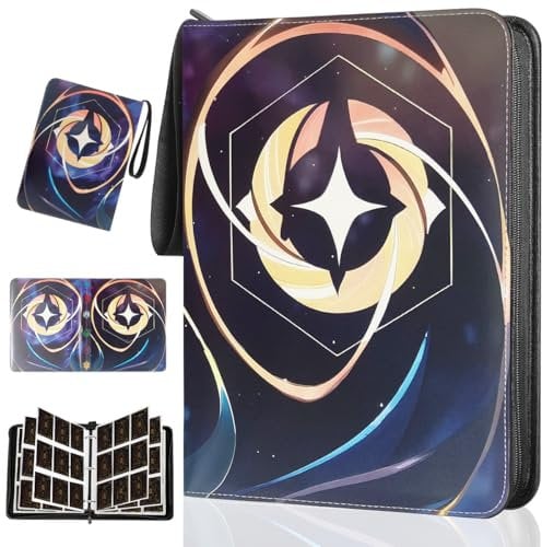 XLZJYIJ Sammelalbum Karten, 900 Sammelkarten Album, 9 Taschen 50 Seiten Sammelmappe Karten Album Karten Ordner Heft, Hochwertiges Wasserdicht PU Leder Sammelkarten Halter