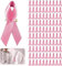 Lot De 100 Broches En Forme Ruban Rose Cancer Du Sein - Octobre Rose Avec épingles à Nourrice Pré-DéCoupé - Pour Sensibilisation Au Cancer Du Sein En Satin