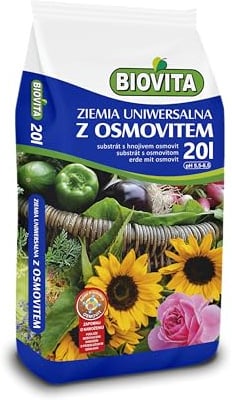 BIOVITA Universelle Blumenerde mit Osmocote 20L - Pflanzenerde für Blumen & Pflanzen, mit 3-Monats-Dünger