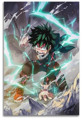 CHxdxge Anime Poster Deku Wandkunst Wohnzimmer Schlafzimmer Modern 08x12 inch (20x30 cm) Leinwand Poster Wandmontage