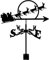 RKYRRKI Girouette Girouette Style Vintage INOX Pratique Girouette Indicateur de Direction du Vent pour Jardin Extérieur Toit Paddock Décoration Girouette