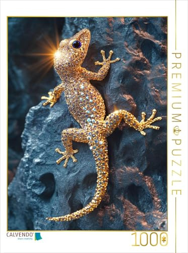 CALVENDO Puzzle Lebendige Juwelen der Natur - Goldene Echse | 1000 Teile Lege-Größe 64 x 48 cm Foto-Puzzle für glückliche Stunden