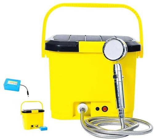 GLHYUOP Douche Chauffante De Camping, 25 L Douche Rechargeable Peut êTre Baigné 2h Auto-AmorçAnte Douche éLectrique Portable, pour Camping/Voiture/Animaux/Plage/Jardin