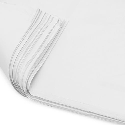 Pack of 10 x Vibrant Tissue Paper 500mm x 750mm for Gift Bags, Wrapping, Flowers, Wedding, Arts Crafts - Quality Acid Free (White)