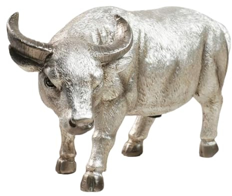 Flaroey Cow Statue Gift Bull Piggy Bank Coin Coin Penny Collectible Piggy Bank Cow Sculpture Silver