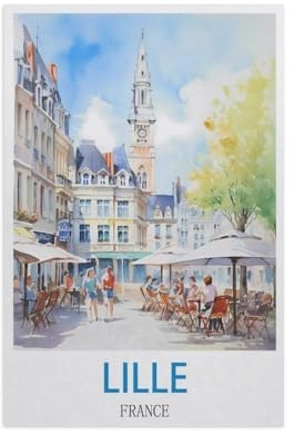Lille France，Paper Jigsaw Puzzle 1000 Pieces Adult Toys Decompression Game（38x52cm）-FZ58
