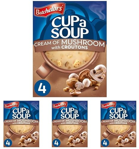 Batchelors Cup a Soup Mushroom Instant Soup, 4 Sachets Per 99 g Box (Pack of 4)