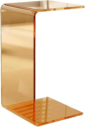 Nordic C-förmiger Beistelltisch aus Acryl, minimalistisch, transparent, rechteckig, Snacktisch für Wohnzimmer und kleine Räume, leichtes Luxus-Design, 30 x 30 x 55 cm, Farbe D