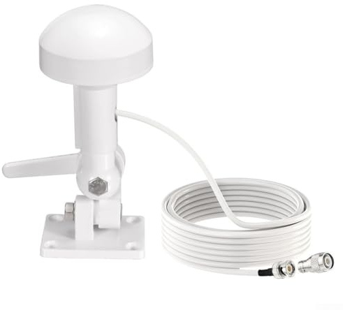 UrbanHui Antenne de navigation GPS externe pour Garmin GPSMAP série 8000/8400/8600, câble BNC mâle 5 m avec adaptateur TNC, antenne marine double fréquence haute précision avec IPX7, gain LNA 28 dB