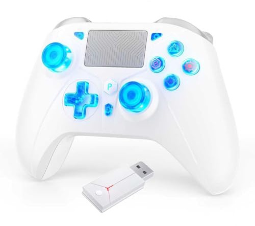 Lapezei RGB Wireless Controller für PS5/Pro/Slim/PS4/PC, mit Macro, Back Paddles, Touchpad, Dual Vibration, Turbo, 6-Axis Sensor- Upgrade Erforderlich