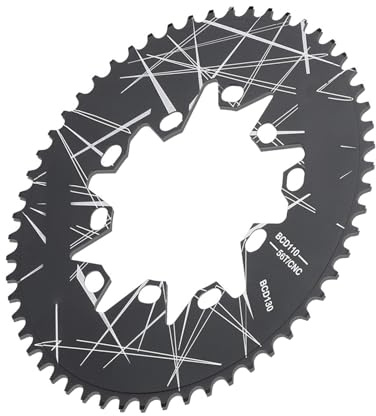 TERNCOEW Plato ovalado 110/130BCD de aleación de aluminio de alta resistencia 52T/54T/56T/58T/60T estrecho ancho para bicicletas plegables de carretera, disco ovalado