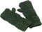 GURU SHOP Gehäkelte Handstulpen Blümchen, Armstulpen aus Schurwolle, Pulswärmer, Herren/Damen, Dunkelgrün, Size:One Size