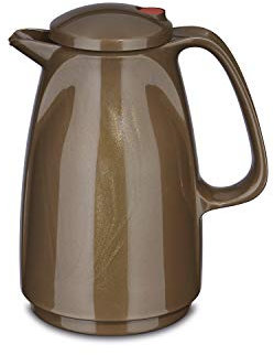ROTPUNKT Isolierkanne 225 Bella 0,5 l | Zweifunktions-Drehverschluss | BPA-frei - gesundes Trinken | Made in Germany | Warm + Kalthaltung | Glaseinsatz | Shiny Nougat