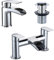 [Basin Tap and Bath Tap] Hapilife Waterfall Bathroom Sink Mixer Tap and Tub Filler Faucet Chrome with Pop Up Waste, Monobloc Bathroom Taps Set