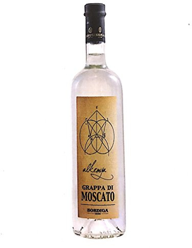 Grappa di Moscato Alkemya von Bordiga 1888 - 0,7L - 42% Vol - Italienischer Premium Grappa aus Moscato-Trauben