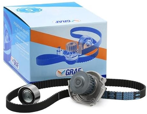 GRAF KP1030-2 Wasserpumpe + Zahnriemensatz Zähnezahl: 129 ohne Dichtung Dichtmittel verwenden Kompatibel mit FIAT PANDA 169 500 312 GRANDE PUNTO 199 500 C 312, FORD KA RU8