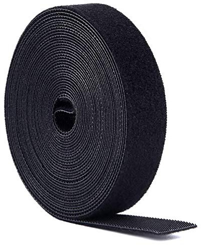 Sangles de Câble, Attaches de Câble 5M, Bande Réutilisable, Serres cables Ruban de Fixation Bande à Crochet Boucle Auto-Agrippant Organisateur pour Cordes et Câble Electrique(Noir)