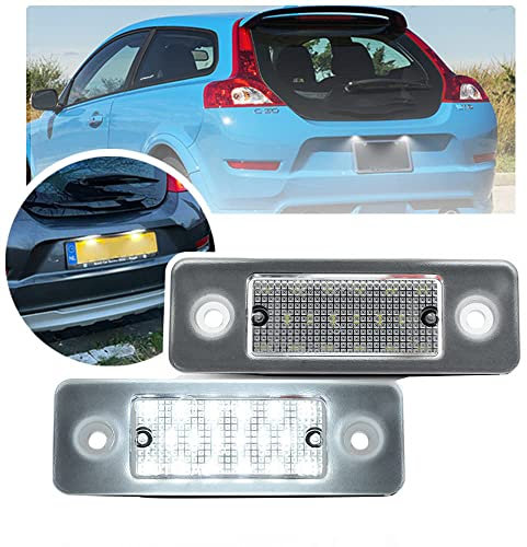 NSLUMO 2 Stück Weiße LED Kennzeichenleuchte Fehlerfrei Für Volvo C30 2008 2009 2010 2011 2012-2013