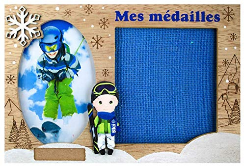 Créations dani Bilderrahmen Mes Medaillen Skieur – Marineblau
