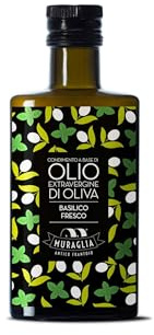 Frantoio Muraglia, Glass Bottle with Extra Virgin Olive Oil, Basil Aromatic 200ml