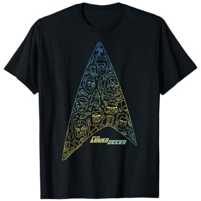 Star Trek: Lower Decks Delta Badge Group Collage T-Shirt