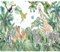 decomonkey - Papier Peint Panoramique Jungle et Animaux 450x315 cm - Décoration murale moderne – Tapisserie décorative pour chambre salon - Art mural unique design tendance