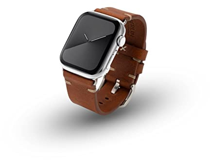 JT Berlin Watchband Alex II Vintage - Apple Watch Armband 45/44/42mm Leder | Echtleder Ersatzarmband für iWatch Ultra, 45mm, 44mm, 42mm - Handmade in Germany - Braun mit Edelstahl Dornschließe Silber