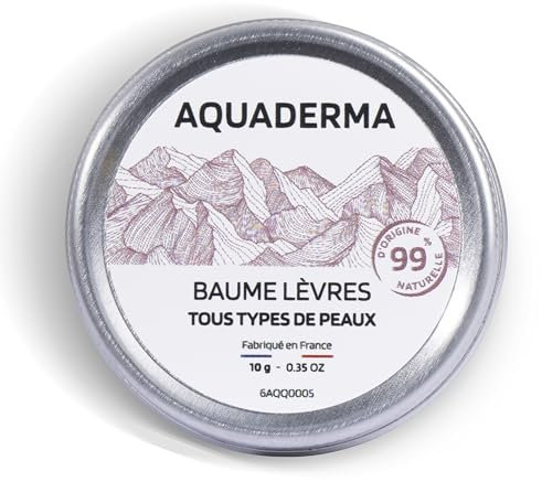 Aquaderma Baume Lèvres Huile de Coco & Tournesol 10g - Pot Aluminium Multi-Usages - 99% Origine Naturelle & Made in France - Hydrate et Protège