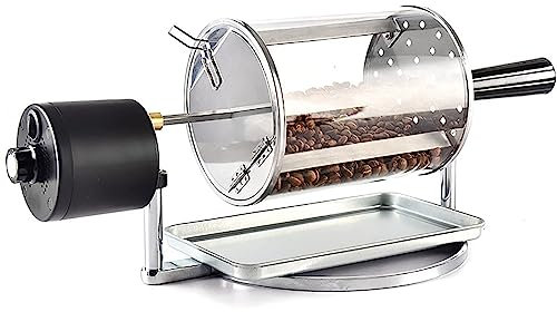 Torréfacteur de Grains de café, torréfacteur Manuel de Type Tambour, torréfacteur de café, torréfacteur de café Domestique, Rouleaux en Acier Inoxydable pour Grains, cacahuètes, no