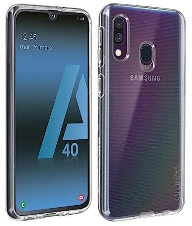 Coque Samsung Galaxy A40 étui 360° Transparente, Double Protection intégrale A40 en Silicone et TPU Antichoc, Coque A40