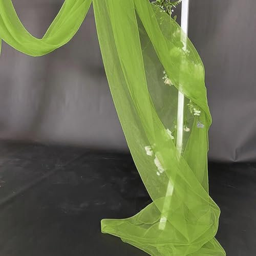 5m x 160cm Soft Tüllstoff,Tüll Stoffe zum Nähen,Netzstoff Dekostoff Drapierstoff für Arbor Hochzeit Vorhang Hochzeitsbogen Freihanddeko Torbogen Zeremonie Party Dekor Kleid Tüllrock Schleier,Grün
