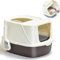 BPS Caja Arena Aseo para Gato Arenero Cubierto Sanitaria con Pala Bandeja Arena para Mascotas Gatos 3 Colores Tamaño XXL BPS-5565 (Marrón) BPS-5565MA