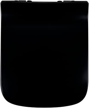 Fanmitrk WC Sitz Eckig mit Absenkautomatik Schwarz, 43X36cm, Toilettendeckel mit Quick Release Funktion, Klodeckel Montage von oben, Duroplast Toilettensitz