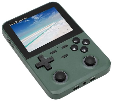 D007 Retro Handheld Game Console, 640x480 3.5 Inch IPS Screen, 2500mAh Portable Pocket Video Game Console, Supports 9 Mainstream Emulator, Built in 64GB SD Card (Green)