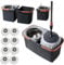 *NEW* SWISSPACK Revolving Spin Mop and Bucket With .4. Extra Pads Perfect For Easy Cleaning. Clean and Dirty Water Separtered For Perfect Finish (ORANGE-GREY) (ORANGE/GREY 8 PADS)
