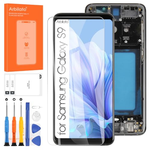 Écran LCD pour Samsung Galaxy S9 G960 - Écran Replacement pour Galaxy S9 LCD Display SM-G960 SM-G960F SM-G960U Écran Tactile Numériseur Panneau Assemblée Kits (avec Cadre)
