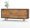 SIMPLYFURN Sideboard Akia Kommode für Wohnzimmer oder Flur in Anthrazit mit Eiche Wotan Türen, 154x40x66 cm, Metallfüße, Push-to-Open, modernes Lowboard mit verstellbaren Einlegeböden